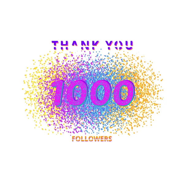 1000 followers card — Stock Vector