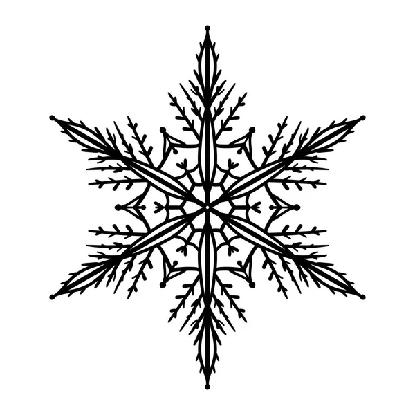 Silhouette snowflake — Stock Vector
