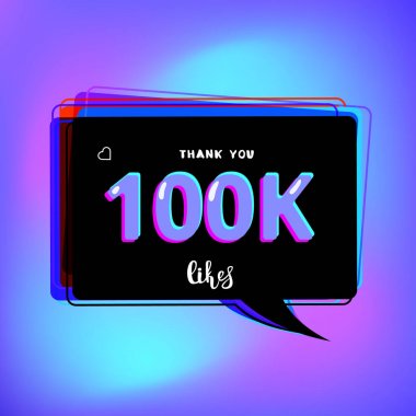 100k teşekkür ederim seviyor. Vektör çizim.