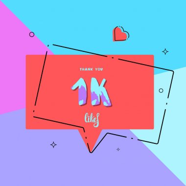 1k teşekkür ederim seviyor. Vektör çizim.
