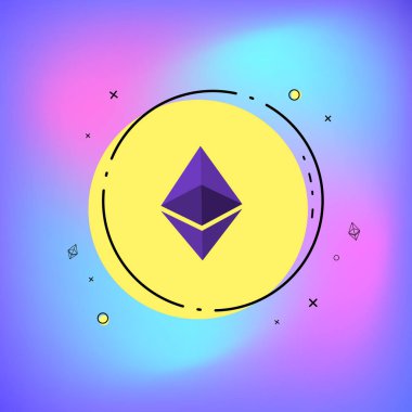 Ethereum işareti. Vektör çizim.