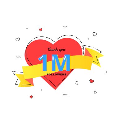1m takipçileri teşekkür ederim. Vektör çizim.
