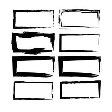 grunge çerçeve kümesi. vektör çizim.