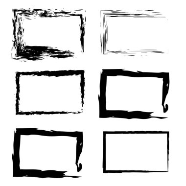 grunge çerçeve kümesi. vektör çizim.