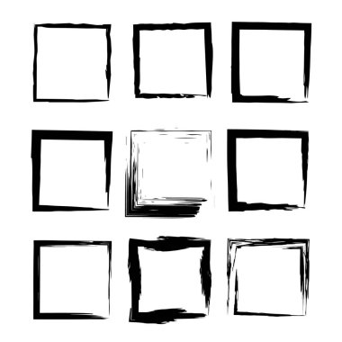 grunge çerçeve kümesi. vektör çizim.