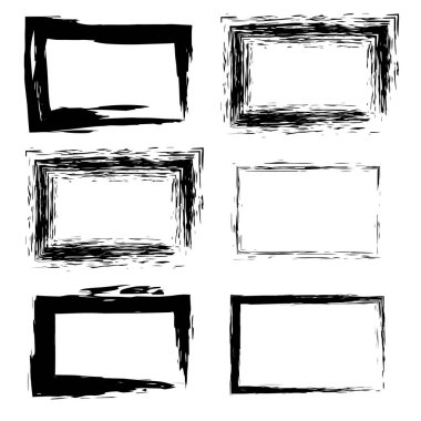 grunge çerçeve kümesi. vektör çizim.