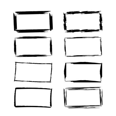 grunge çerçeve kümesi. vektör çizim.