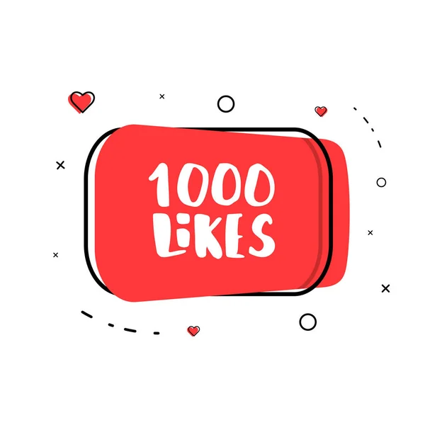 1k szereti thank you. Vektoros illusztráció. — Stock Vector