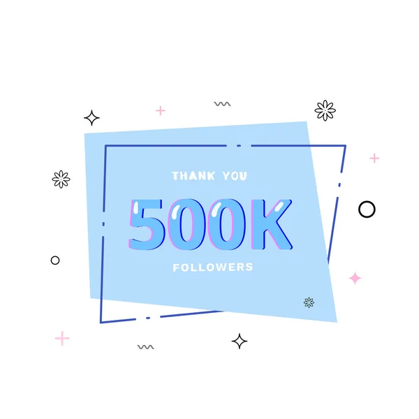 500.000 seguidores gracias. Ilustración vectorial . — Vector de stock