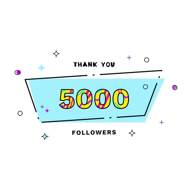 5000 Follower bedanken sich. Vektorillustration. — Stockvektor