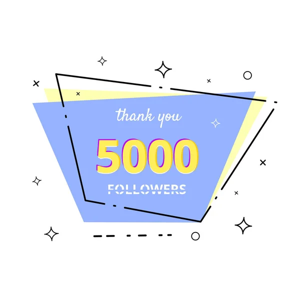 5000 Follower bedanken sich. Vektorillustration. — Stockvektor