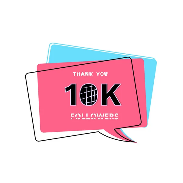 10k followers thank you. Vector illustration. — Stock Vector