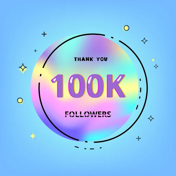 100k followers thank you. Vector illustration. — Stock Vector