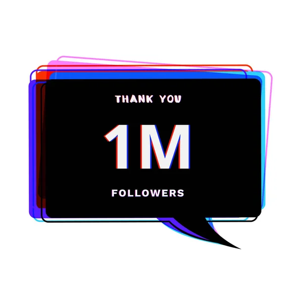 1M followers thank you. Vector illustration. — Stock Vector