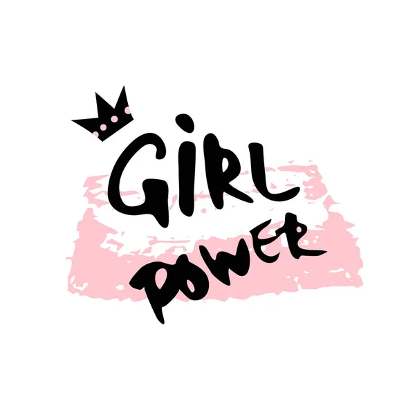 Girl Power kort. Vektorillustration. — Stock vektor