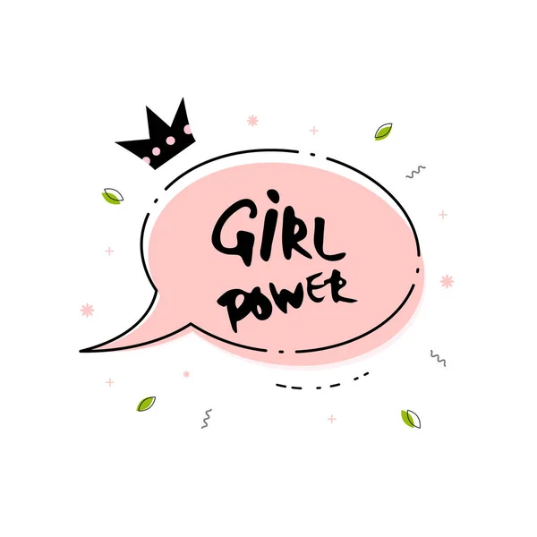 Girl Power kort. Vektorillustration. — Stock vektor