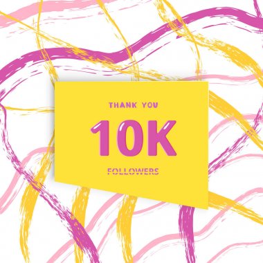 10 k takipçileri teşekkür kartı. Vektör çizim.