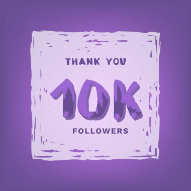 10 k takipçileri afiş teşekkür ederim. Vektör çizim.