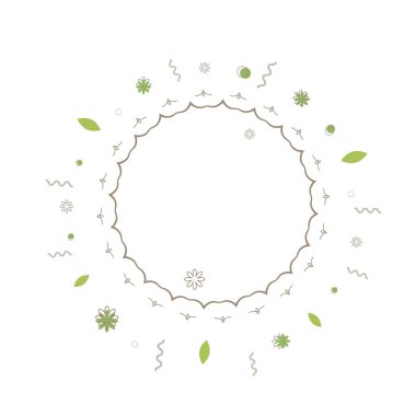 Yuvarlak vintage çerçeve. Vektör çizim.