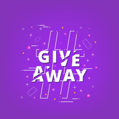 Giveaway Afiş. Vektör çizim.