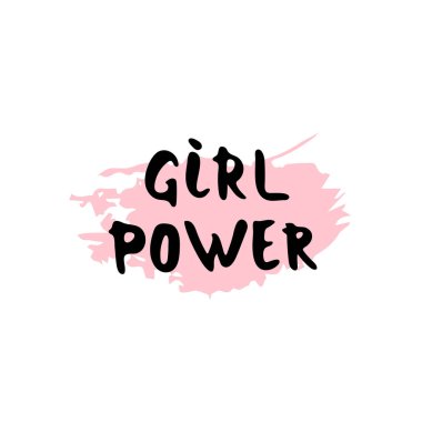 Kız güç kartı. Vektör çizim.