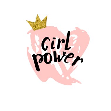 Kız güç kartı. Vektör çizim.