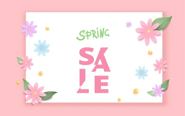 Banner horizontal Spring Sale. Plantilla para publicidad. Ilustración vectorial . — Vector de stock