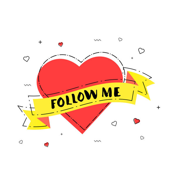 Follow me badge. Vector illustration. 