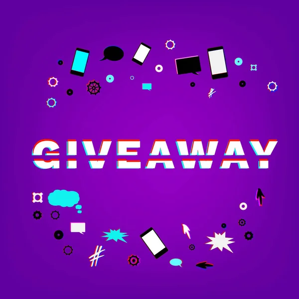 Giveaway banner. Vektoros illusztráció. — Stock Vector