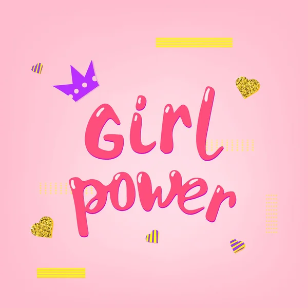 Girl Power card. Vector illustration. — Stock Vector