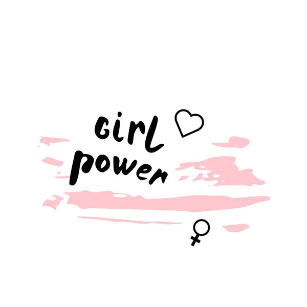 Girl Power kort. Vektorillustration. — Stock vektor