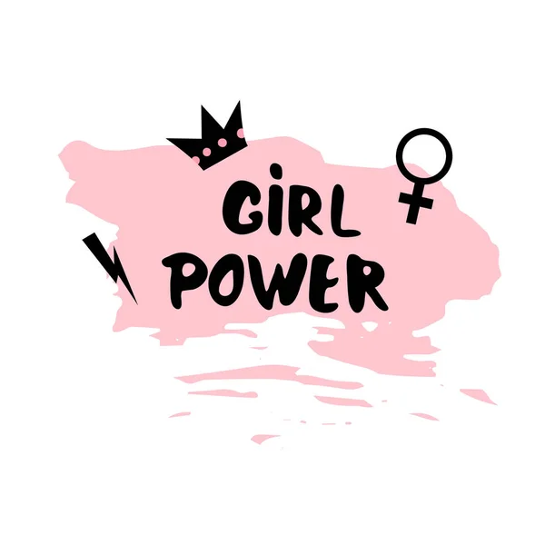 Girl Power kort. Vektorillustration. — Stock vektor