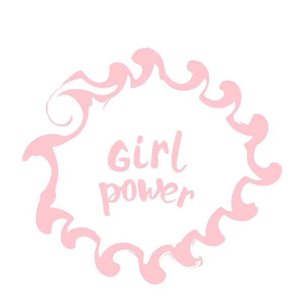 Girl Power kort. Vektorillustration. — Stock vektor