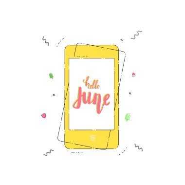 Haziran afiş Merhaba. Vektör çizim.