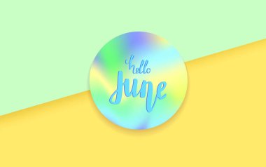 Haziran afiş Merhaba. Vektör çizim.