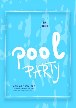 Dikey havuz partisi el ilanı. Vektör çizim.