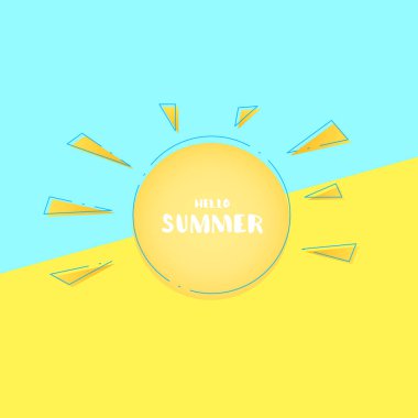 Yaz kart Merhaba. Vektör çizim.