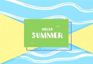 Yaz kart Merhaba. Vektör çizim.