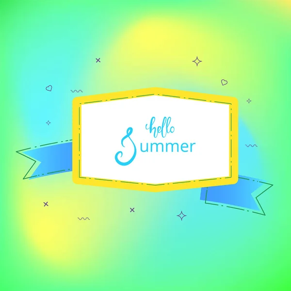 Olá Summer Card. Ilustração vetorial . — Vetor de Stock