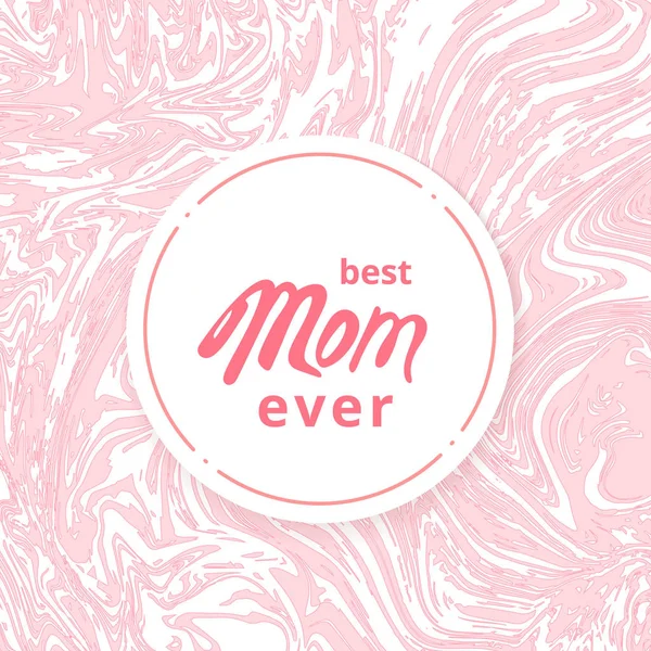 La mejor tarjeta de mamá. Ilustración vectorial . — Vector de stock