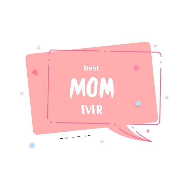 La mejor tarjeta de mamá. Ilustración vectorial . — Vector de stock