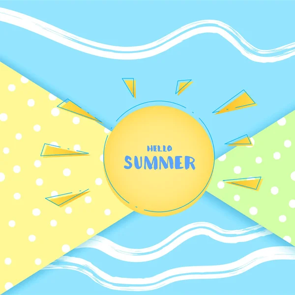 Hola tarjeta de verano. Ilustración vectorial . — Vector de stock