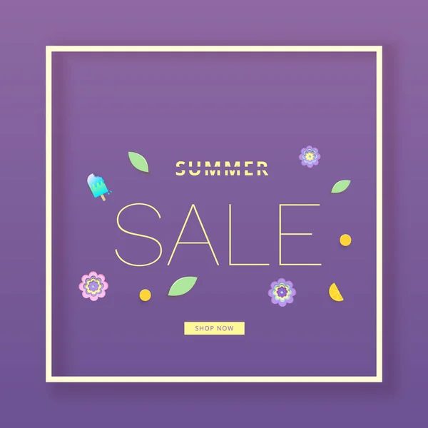 Banner de venta de verano. ilustración vectorial . — Vector de stock