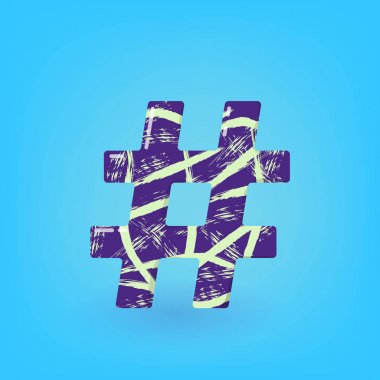 Hashtag işareti. Vektör çizim.