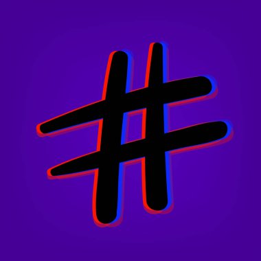 Hashtag işareti. Vektör çizim.