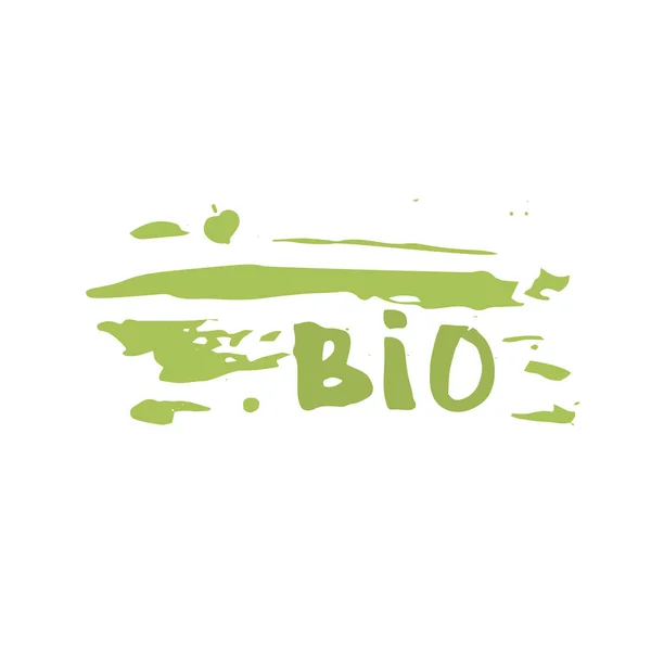 Bio badge disegnato a mano. Illustrazione vettoriale . — Vettoriale Stock