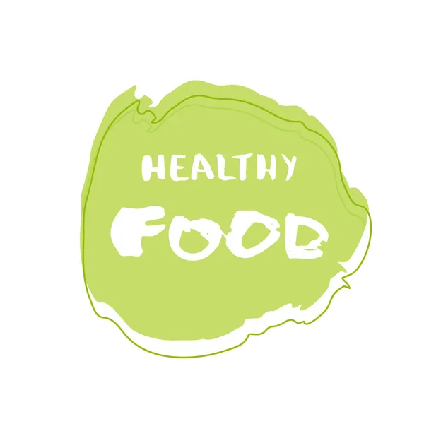 Emblema de comida saudável desenhado à mão. Ilustração vetorial . —  Vetores de Stock