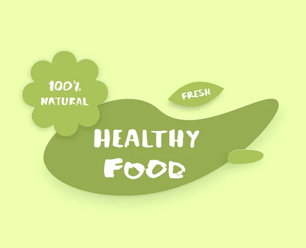 Banner de corte de papel Healthy Food. Ilustración vectorial . — Vector de stock