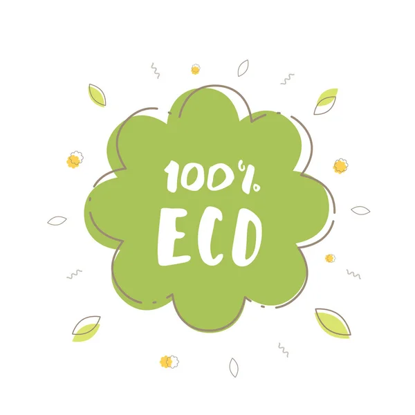 100% Eco banner. Ilustración vectorial . — Vector de stock