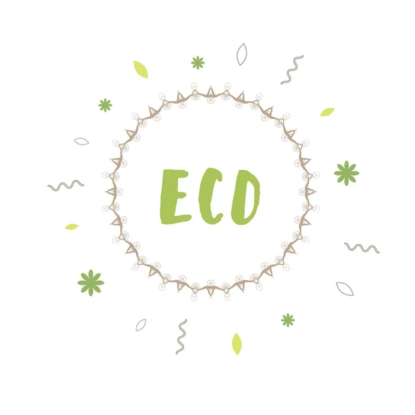 Eco tangan ditarik banner. Ilustrasi vektor . - Stok Vektor